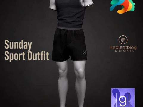 Sunday Sport Outfit for Genesis 3D Model