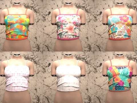 Spagetti Top Summer Breeze Collection 3D Model