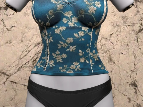 Flower Corset for Genesis 9 3D Model