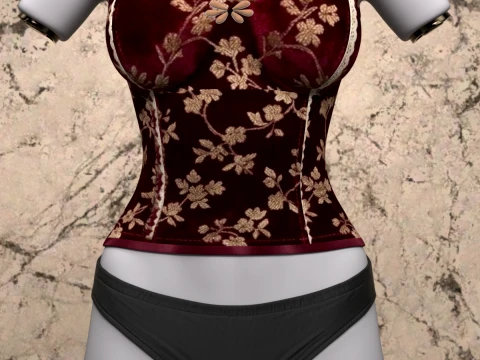 Flower Corset for Genesis 9 3D Model