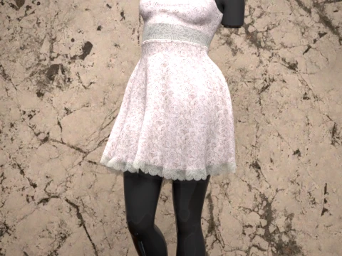 Abito con volant rosa per Genesis 9 Modello 3D