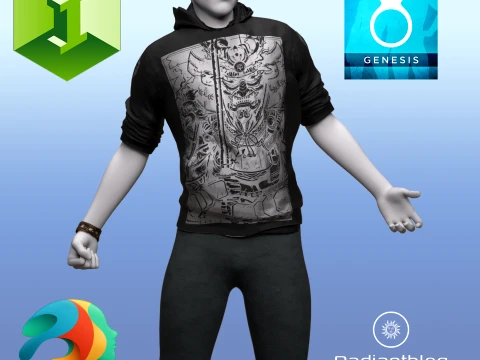 Sean Hoodie Set for Genesis 8 Male Bundle 3D Model