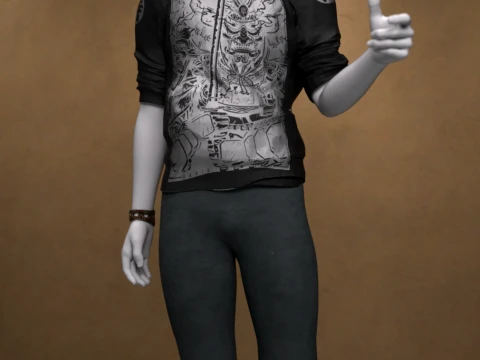 Sean Hoodie Set for Genesis 8 Male Bundle 3D Model