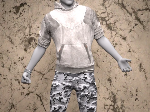 Sean Hoodie Set for Genesis 8 Male Bundle 3D Model
