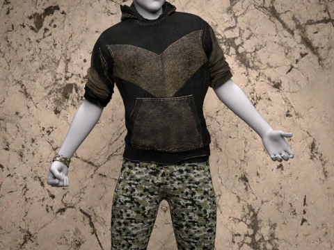 Sean Hoodie Set for Genesis 8 Male Bundle 3D Model