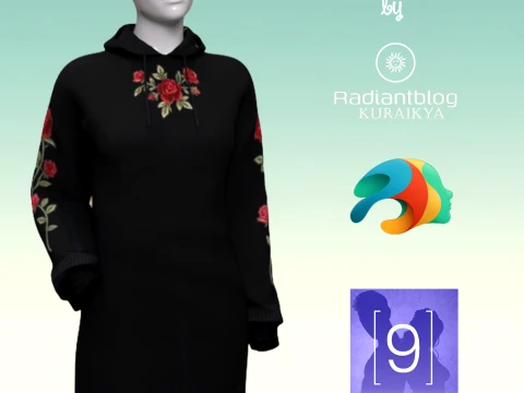 Outfit met capuchonjurk voor Genesis 9 3D Model
