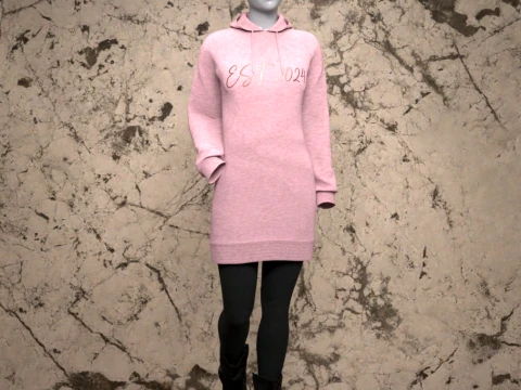 Hoodie Dress Outfit for Genesis 9 3D Model