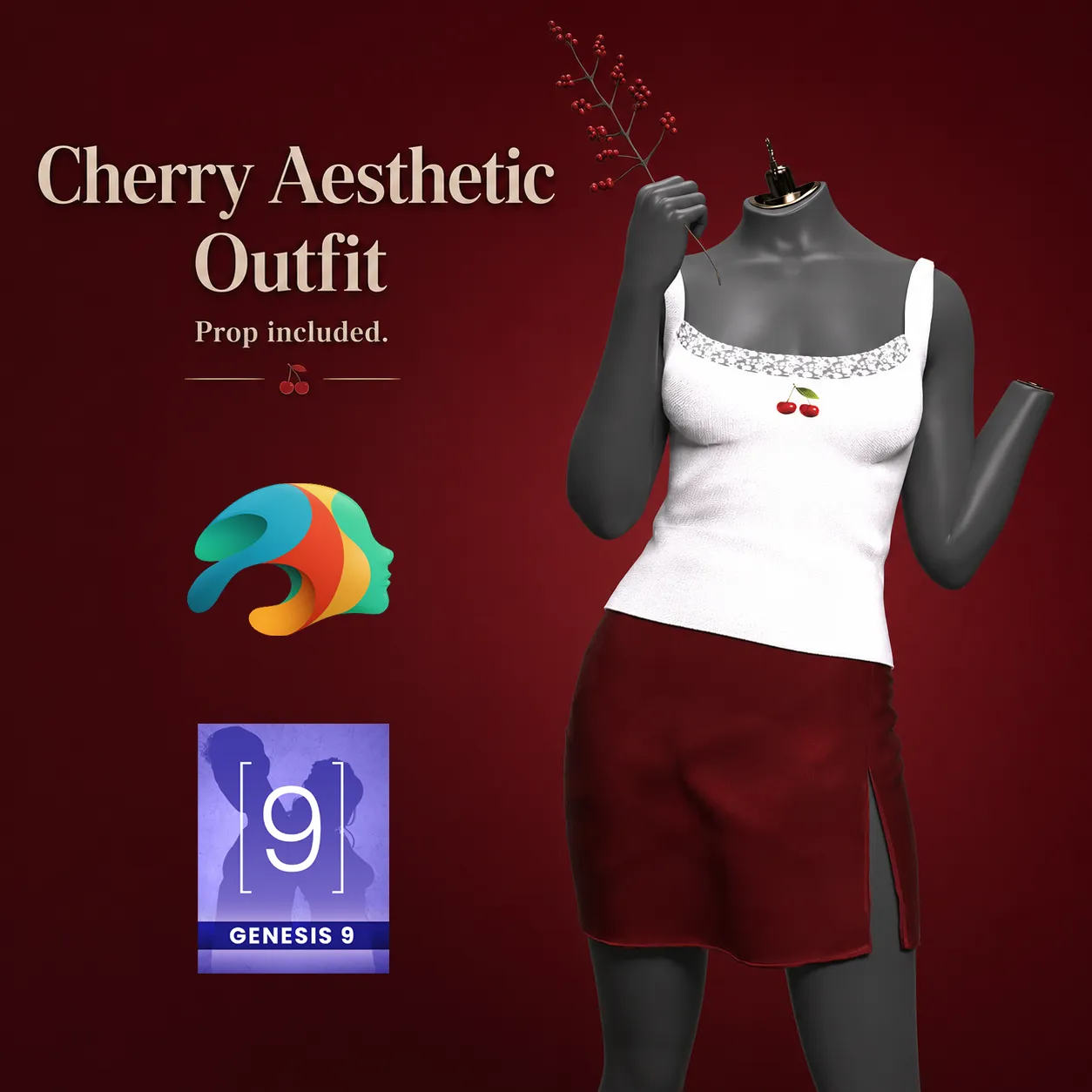 Roupa est&eacute;tica cereja para G&ecirc;nesis 9 Modelo 3D .c4d .max .obj .3ds .fbx .stl .blend 