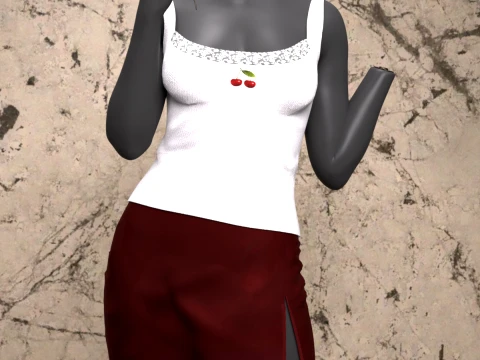 Roupa est&eacute;tica cereja para G&ecirc;nesis 9 Modelo 3D