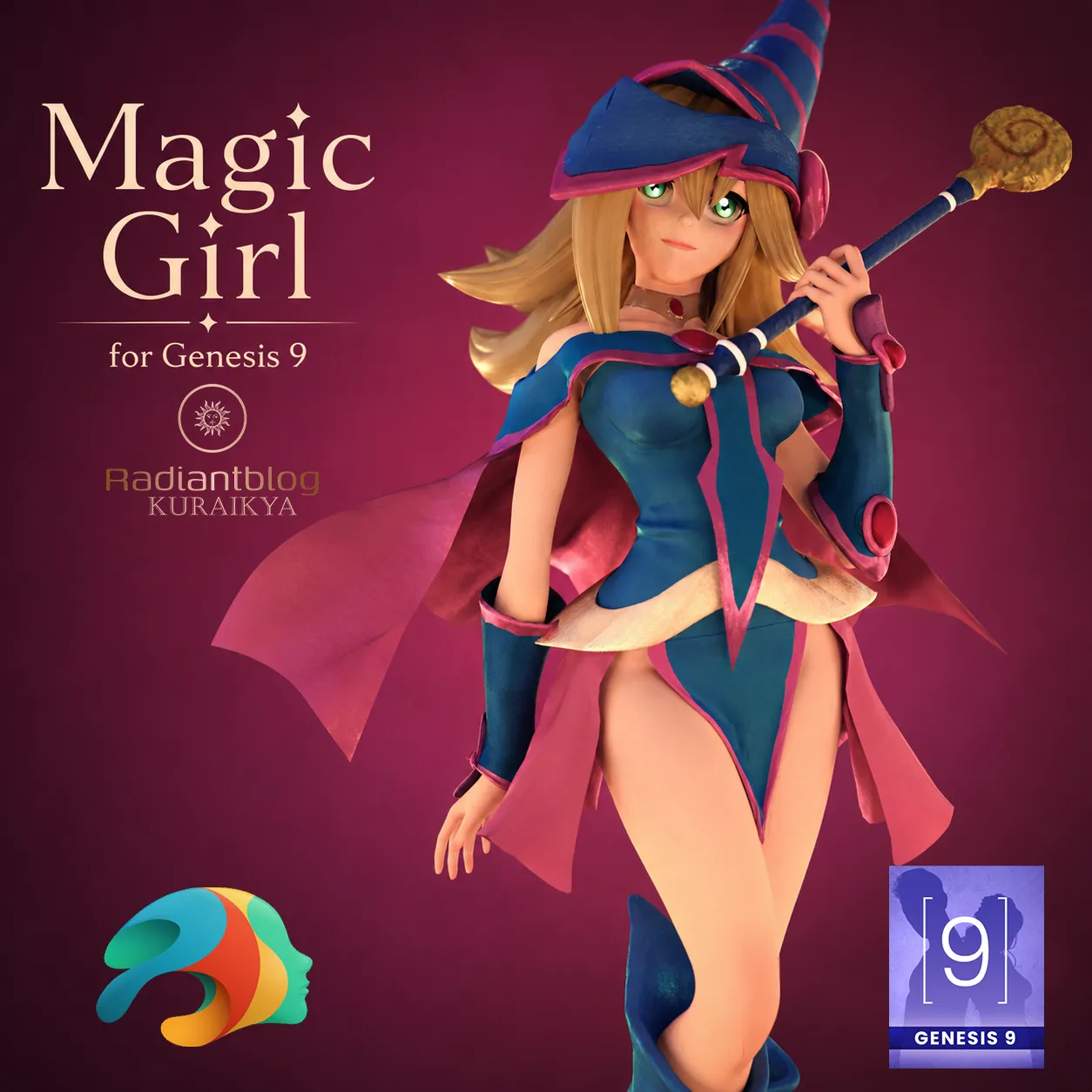 ジェネシス9の魔法少女 3Dモデル .c4d .max .obj .3ds .fbx .stl .blend 