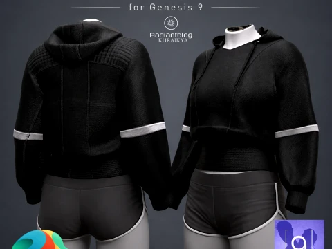 Genesis 9- OBJ 的 Park 连帽衫 3D 模型