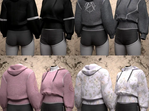 Park Hoodie for Genesis 9- OBJs 3D Model