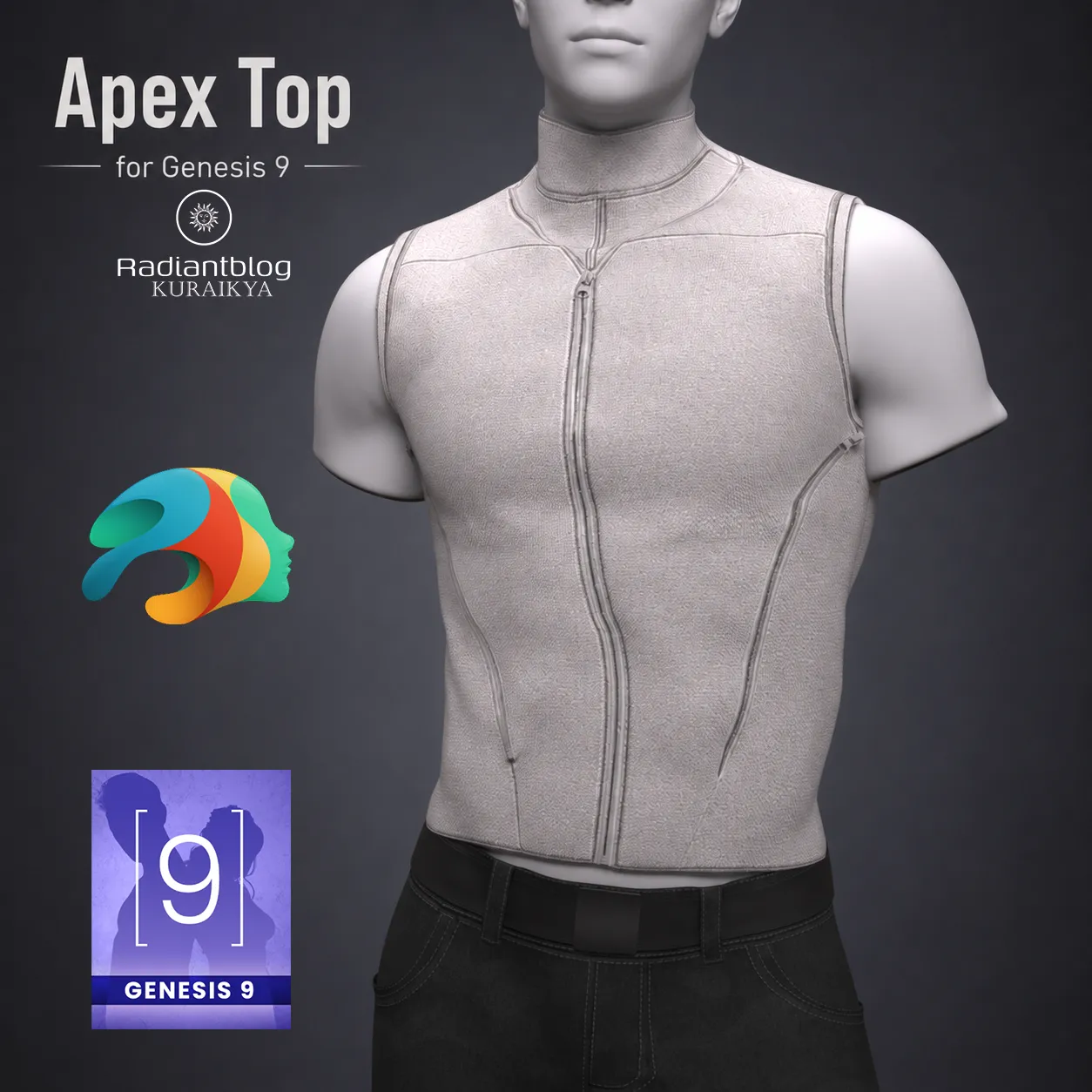 Apex Top for Genesis 9- OBJ 3D Model .c4d .max .obj .3ds .fbx .stl .blend 