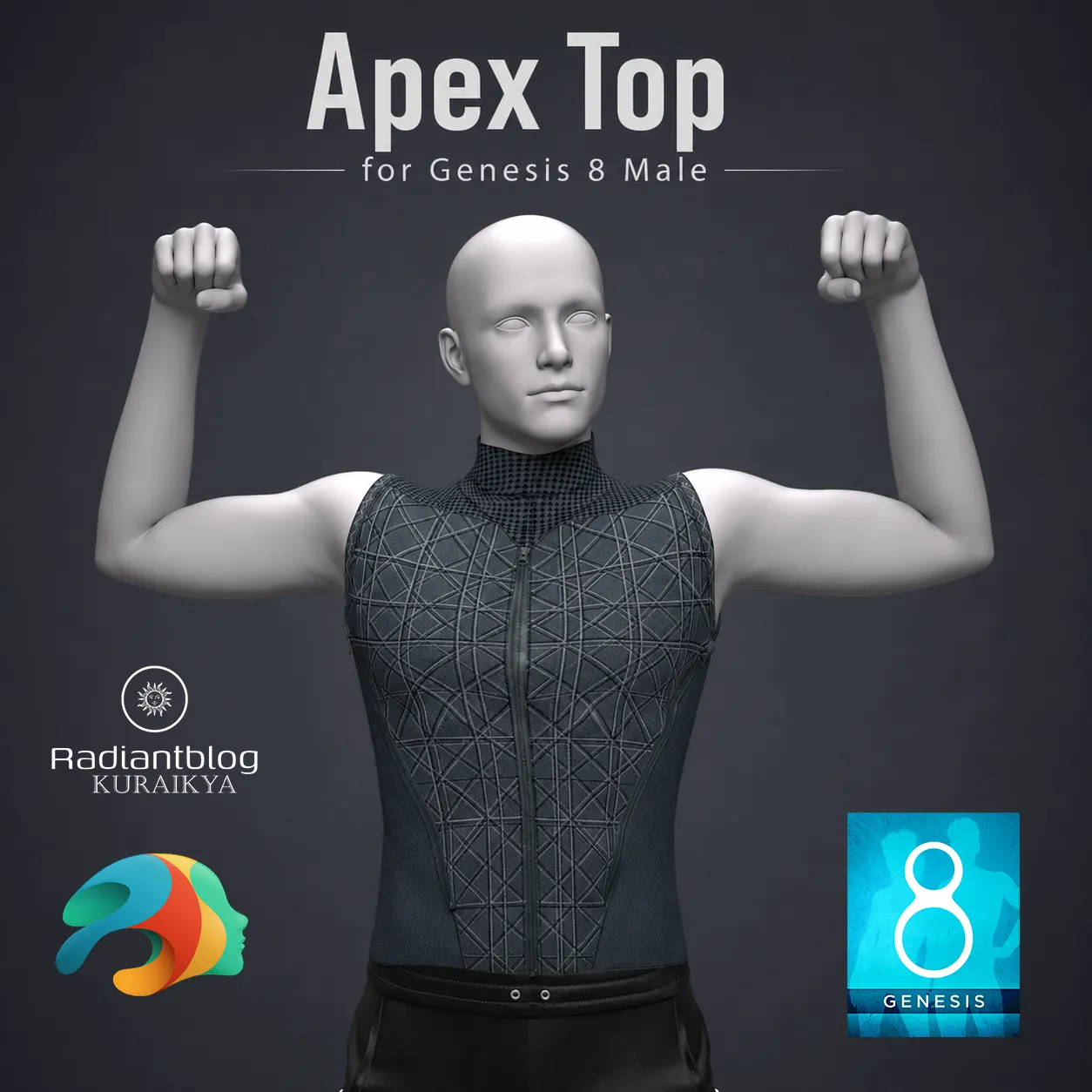 Apex Top for Genesis 8 81 Male 3D Model .c4d .max .obj .3ds .fbx .stl .blend 