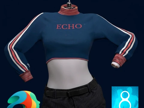 ECHO Crop for Genesis 9 Genesis 8 and OBJ 3D Model