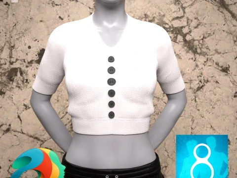 Faye Knit Top for Genesis 8 81 Female 3D Model