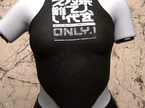Bandana Highneck Top for Genesis 8 Female and Genesis 81 Female 3D Model
