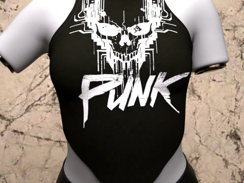 Bandana Highneck Top for Genesis 8 Female and Genesis 81 Female 3D Model