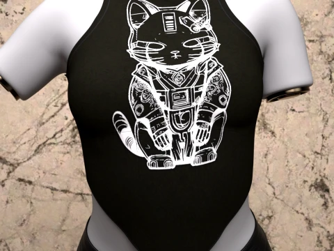 Bandana Highneck Top for Genesis 8 Female and Genesis 81 Female 3D Model