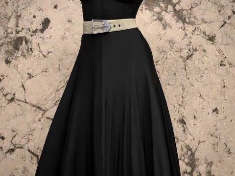 Midi Dress for Genesis 8 Female 3D Model