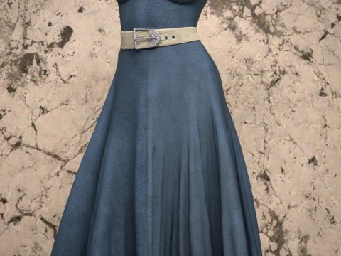 Midi Dress for Genesis 8 Female 3D Model