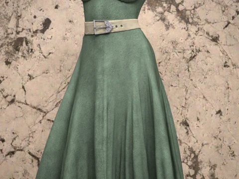 Midi Dress for Genesis 8 Female 3D Model