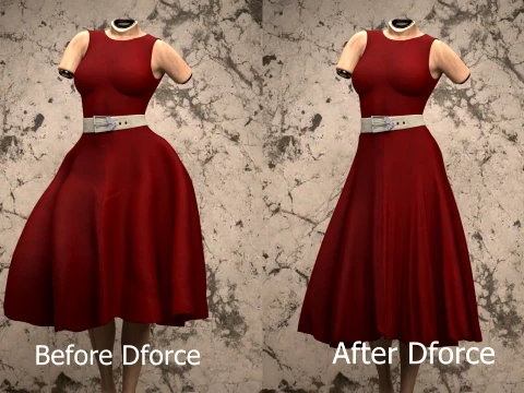 Midi Dress for Genesis 8 Female 3D Model
