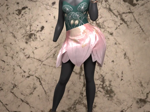 Lilylight Dress Outfit for Genesis 9 3D Model