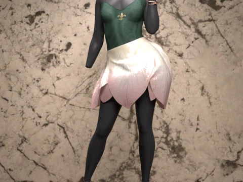 Lilylight Dress Outfit for Genesis 9 3D Model