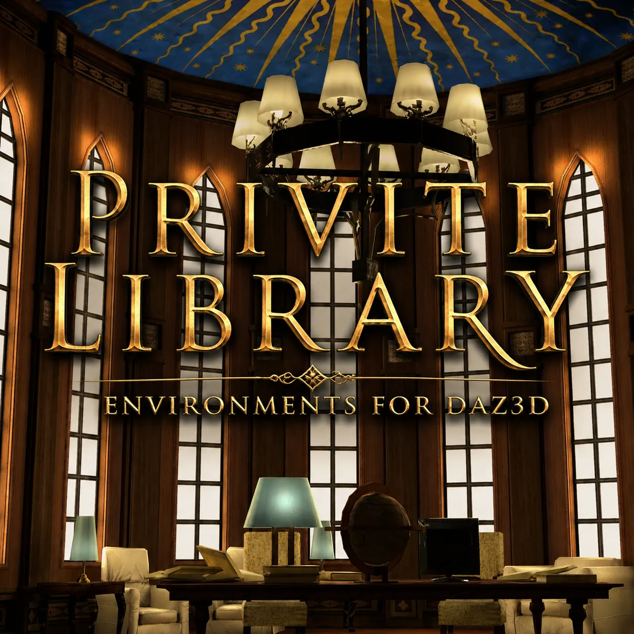 Privite Library Environments for Daz3D 3D Model .c4d .max .obj .3ds .fbx .stl .blend 