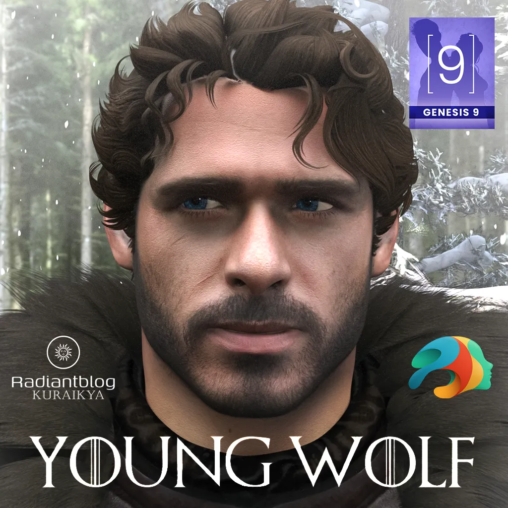 Young Wolf for Genesis 9 3D Model .c4d .max .obj .3ds .fbx .stl .blend