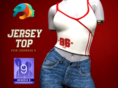 Jersey Top for Genesis 9 3D Model