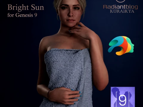 Bright Sun for Genesis 9 Female Model 3D