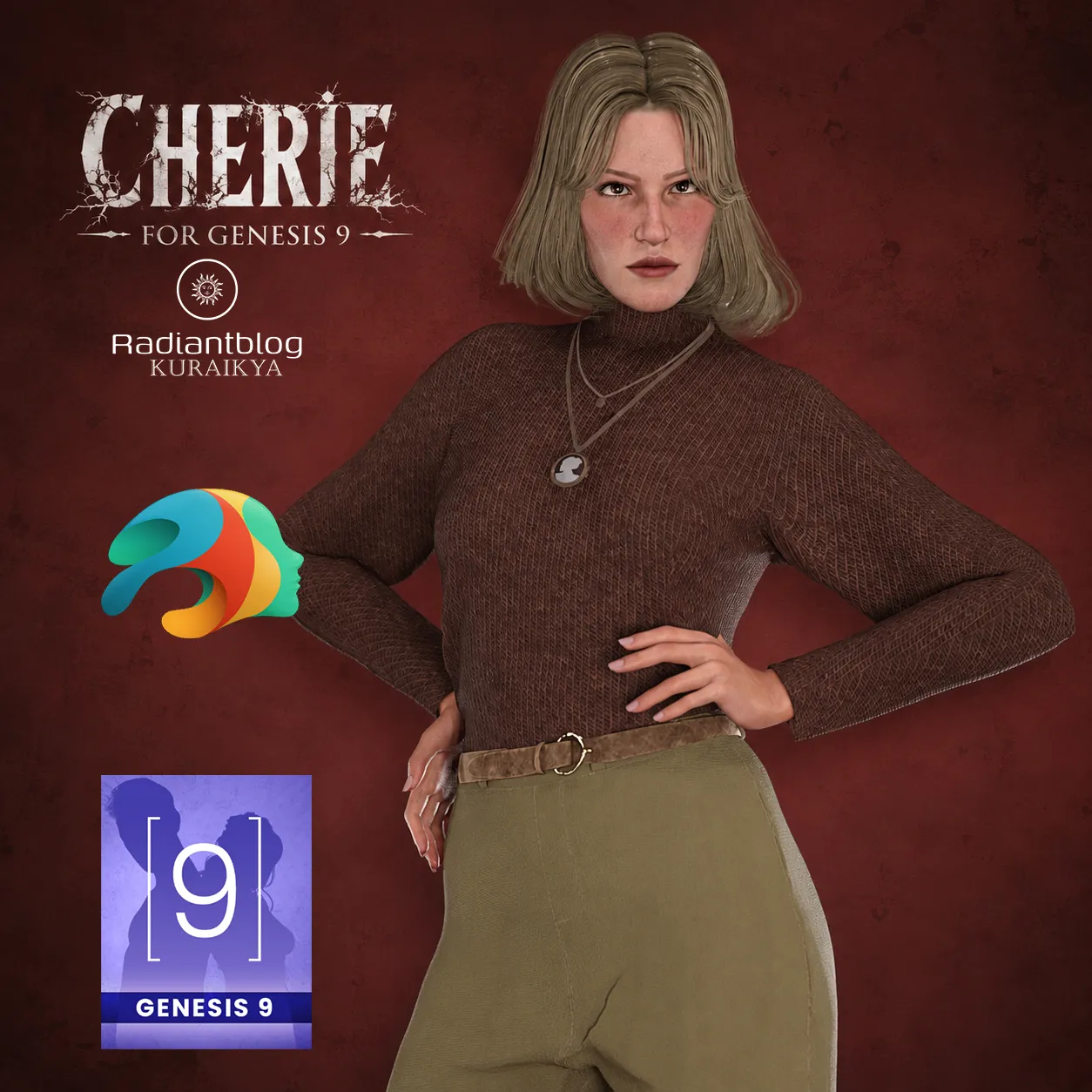 Cherie for Genesis 9 3D Model .c4d .max .obj .3ds .fbx .stl .blend 