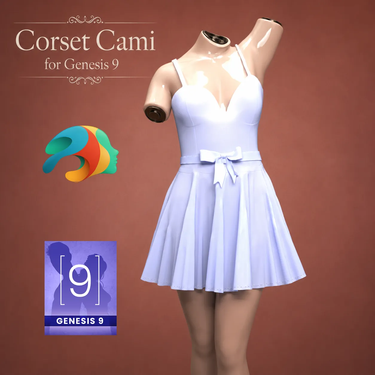 Corset Cami for Genesis 9 3D Model .c4d .max .obj .3ds .fbx .stl .blend