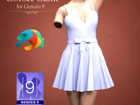 Corset Cami for Genesis 9 3D Model