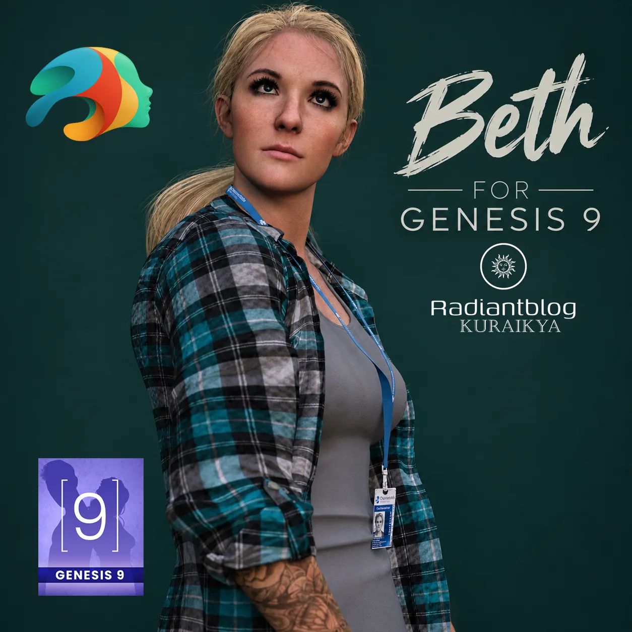Beth for Genesis 9 3D Model .c4d .max .obj .3ds .fbx .stl .blend