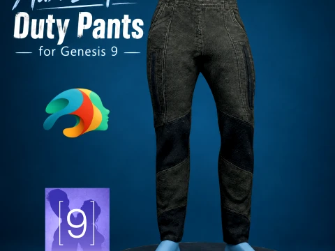 Max Simple Duty Pants for Genesis 9 3D Model