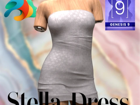 Stella Dress for Genesis 9 3D Model