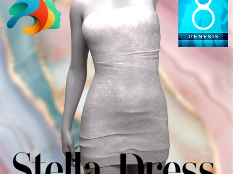 Stella Dress for Genesis 8 Female 3D Model