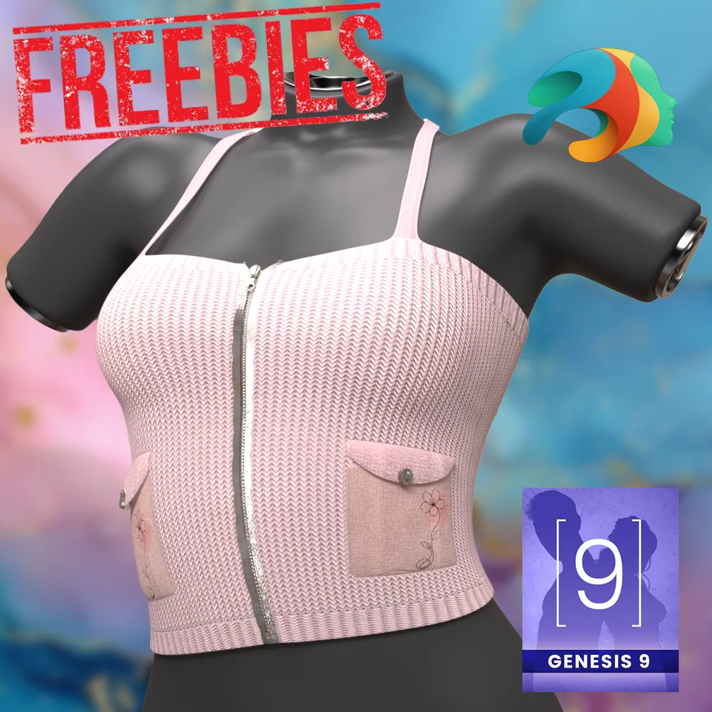 Rose Top Freebie for Genesis 9 3D Model .c4d .max .obj .3ds .fbx .stl .blend 