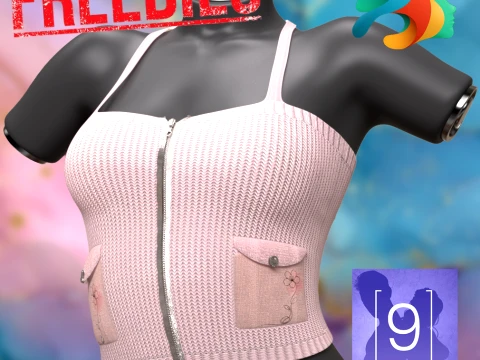 Rose Top Freebie for Genesis 9 3D Model
