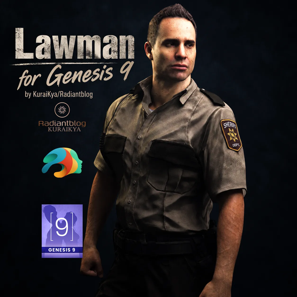 Lawman for Genesis 9 3D Model .c4d .max .obj .3ds .fbx .stl .blend 