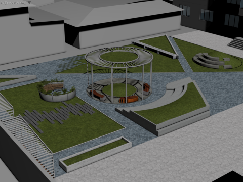 Pocket park 3D मॉडल