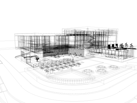 Modern Community center 3D Model