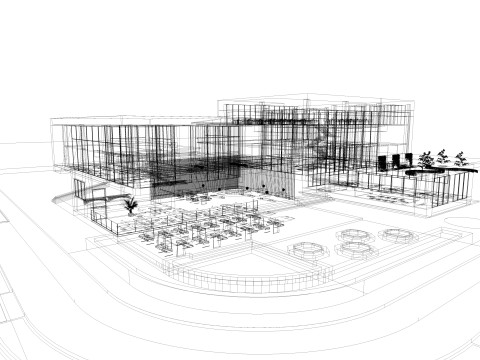 Modern Community center 3D Model