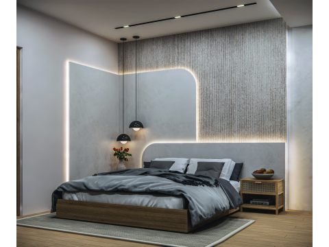 Desain Interior Kamar Tidur Modern Model 3D