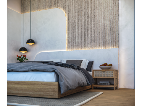 Desain Interior Kamar Tidur Modern Model 3D