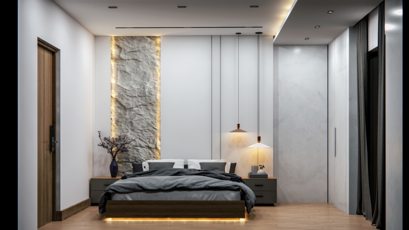 Modern Bedroom 2 3D Модель .c4d .max .obj .3ds .fbx .stl .blend