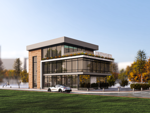 Modern corporate office Building 3D Модель